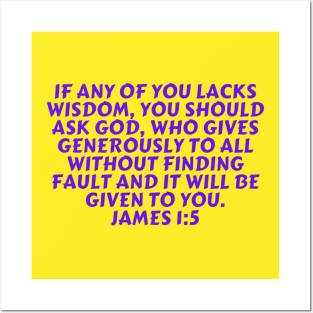 Bible Verse James 1:5 Posters and Art